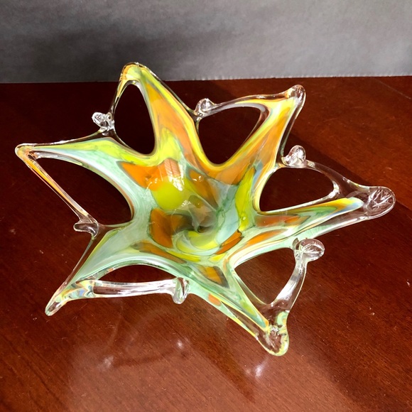 Murano Accents Vtg Murano Italy Art Glass Star Bowl Candy Dish Poshmark